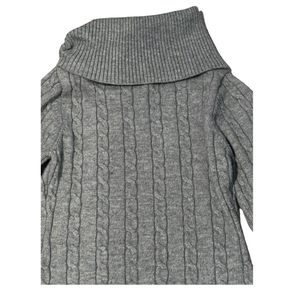 SHEIN Gray Cable Knit Sweater Dress Turtleneck Size L - Picture 3 of 5